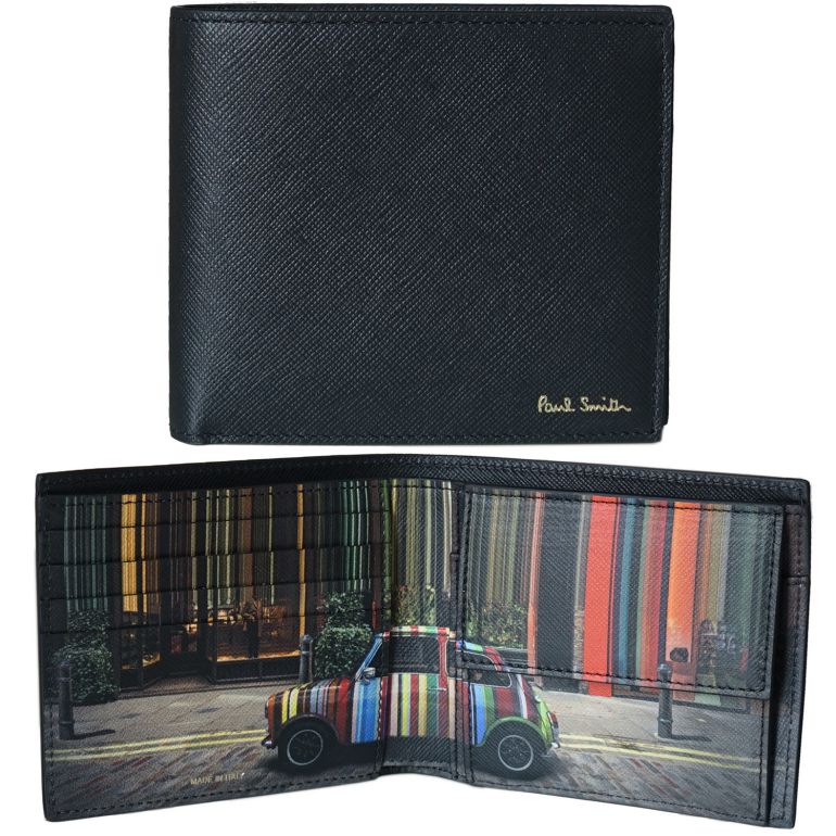 ポールスミス Paul Smith 財布 二つ折り財布 メンズ マルチカラー ブラック ミニクーパー 43 Gcovga 79 Made In Italy 名入れ可有料 Paul Smith 財布 折り財布 エイレベル公式通販 ブランド品をお求めやすく提供