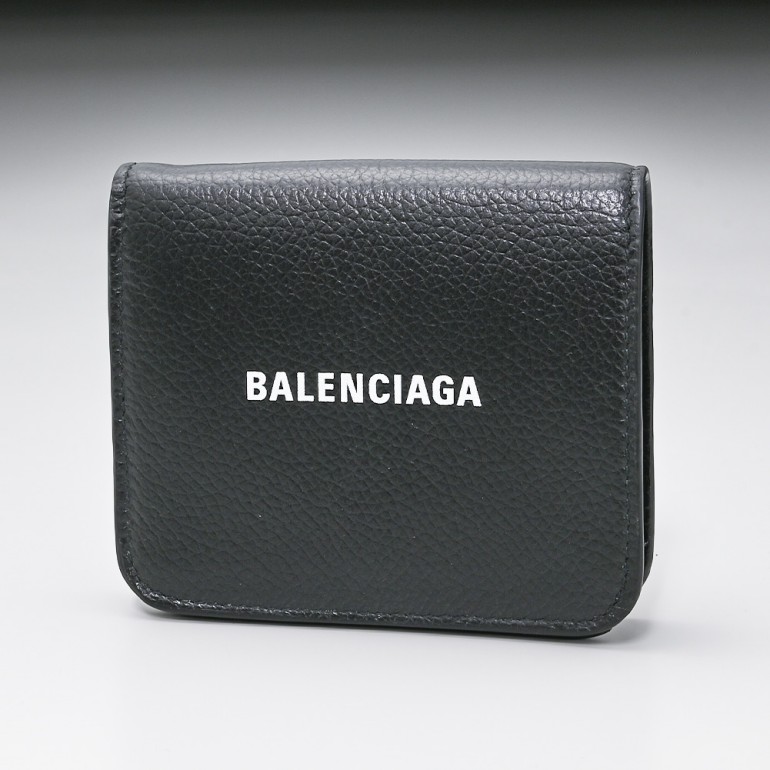 バレンシアガ BALENCIAGA キャッシュ 二つ折り 財布 レザー ブラック 594216 VLP 90202609